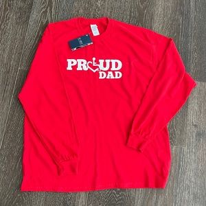 🆕GILDAN MEN’S “PROUD DAD” LONG SLEEVED TEE. XL